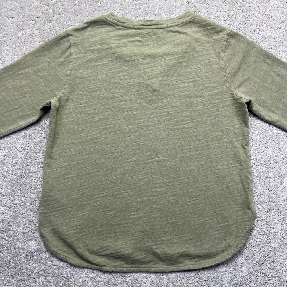 Duluth Trading Co Longsleeve Shirt Womens M Green Split Neck Slow With The Flow - Picture 12 of 15